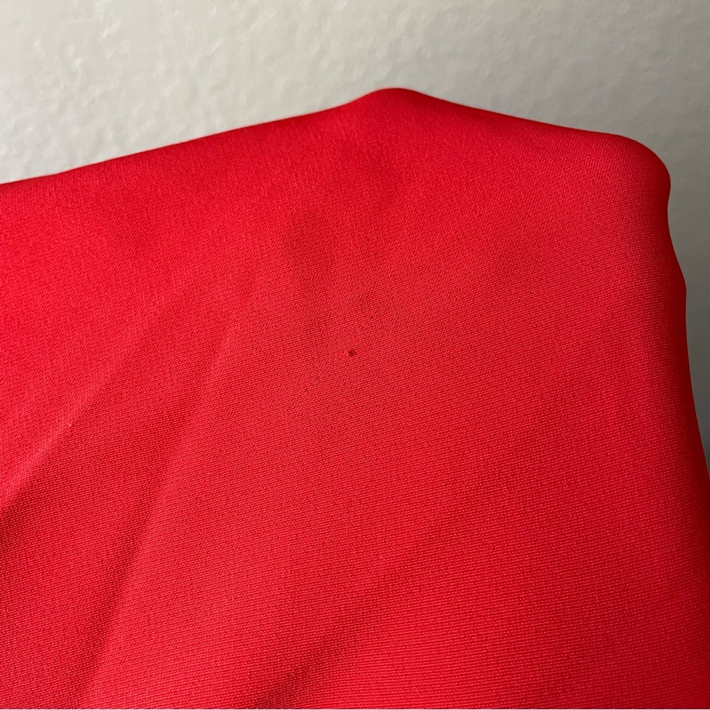 Melloday Womens Large Red Split Neck Short Sleeve Tunic Top Office Business - Picture 6 of 10